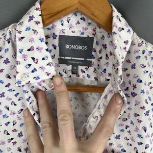 Bonobos Button Up Shirt Long Sleeve Floral Tailored Slim Fit Stretch Mens XS